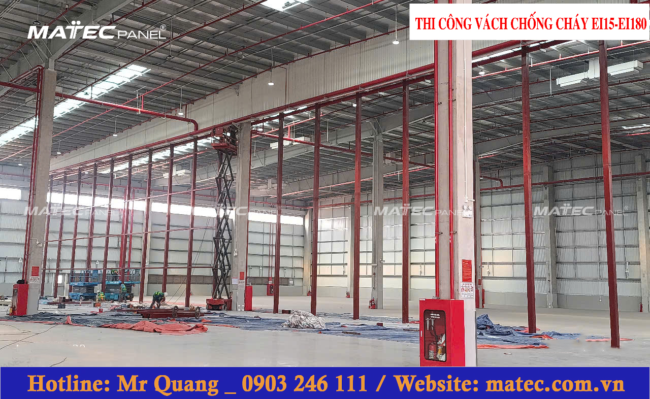 Thi công Vách Panel chống cháy 60 phút